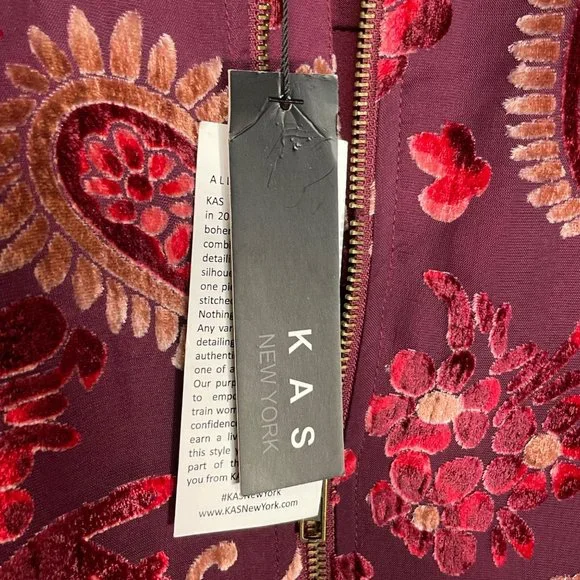 KAS of New York  Velvet burnout bomber jacket - Picture 8 of 13